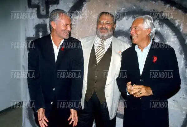 Gianni Versace, Gianfranco Ferré e Giorgio Armani, Milano, 1994 - Farabola Immagine digitale