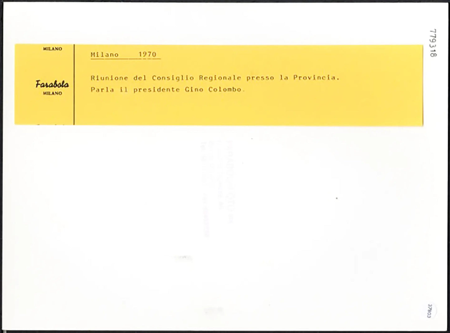 Gino Colombo in Consiglio Regionale Milano 1970 Ft 37803 - Stampa 24x18 cm - Farabola Stampa ai sali d'argento