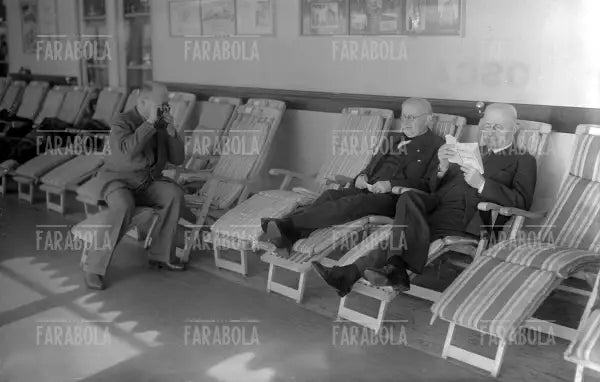 Giovanni Agnelli sul transatlantico Conte di Savoia, 1933 - Farabola Immagine digitale