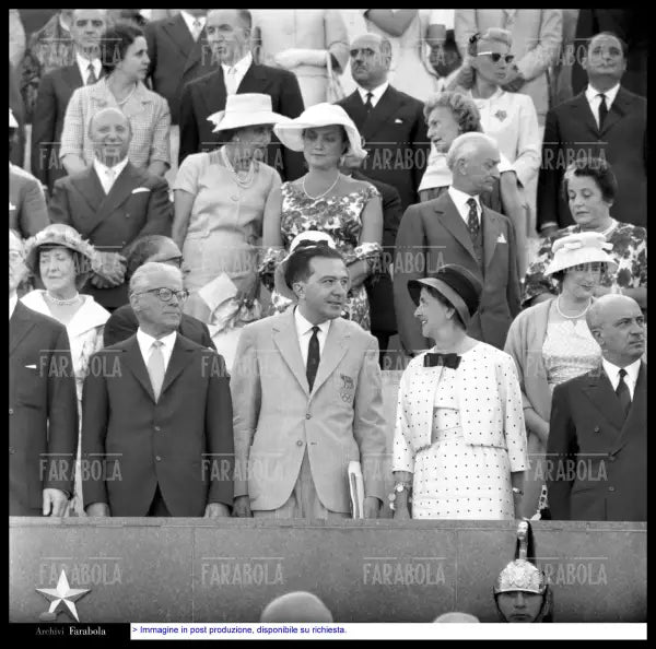 Giovanni Gronchi, Giulio Andreotti e Carla Bissatini, Olimpiadi di Roma, 1960 - Farabola Immagine digitale