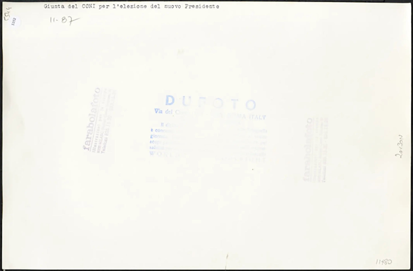 Giunta Coni per elezione presidente 1987 Ft 5352 - Stampa 20x30 cm - Farabola Stampa ai sali d'argento