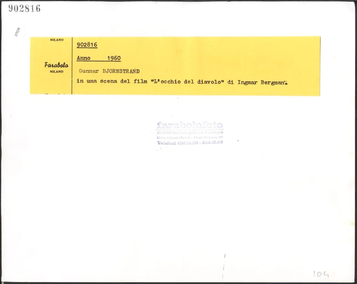 Gunnar Bjornstrand film 1990 Ft 37528 - Stampa 21x27 cm - Farabola Stampa ai sali d'argento
