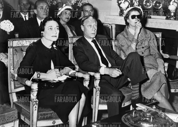 I Duchi di Windsor Edoardo e Wallis Simpson seguono l'incoronazione di Elisabetta II, Parigi, 1953 - Farabola Immagine digitale