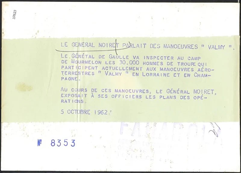 Il generale Noiret parla ai suoi uomini 1962 Ft 37623 - Stampa 18x13 cm - Farabola Stampa ai sali d'argento