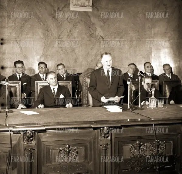 Inaugurazione del nuovo centro Enrico Fermi, Milano, 1960 - Farabola Immagine digitale