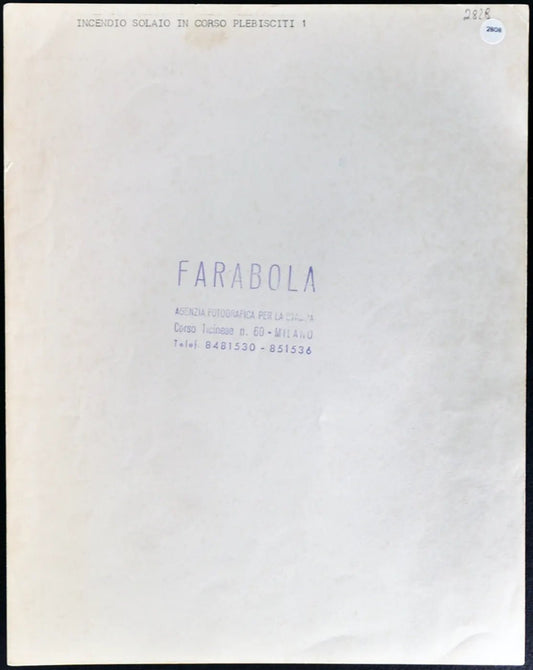 Incendio in Corso Plebisciti Milano Ft 2808 - Stampa 21x27 cm - Farabola Stampa ai sali d'argento