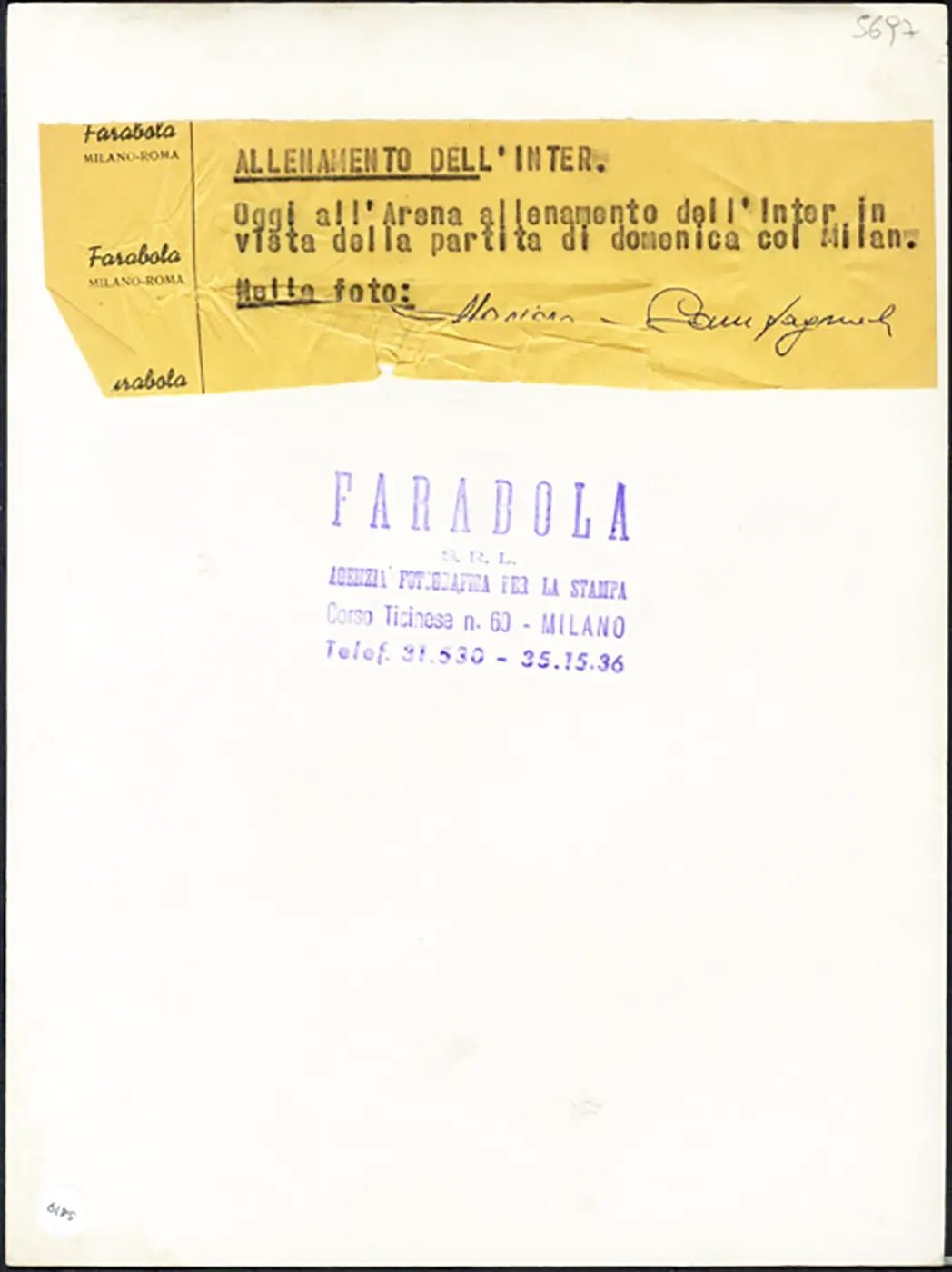 Inter Allenamento Masiero Campagnoli 1955 Ft 5419 - Stampa 24x18 cm - Farabola Stampa ai sali d'argento