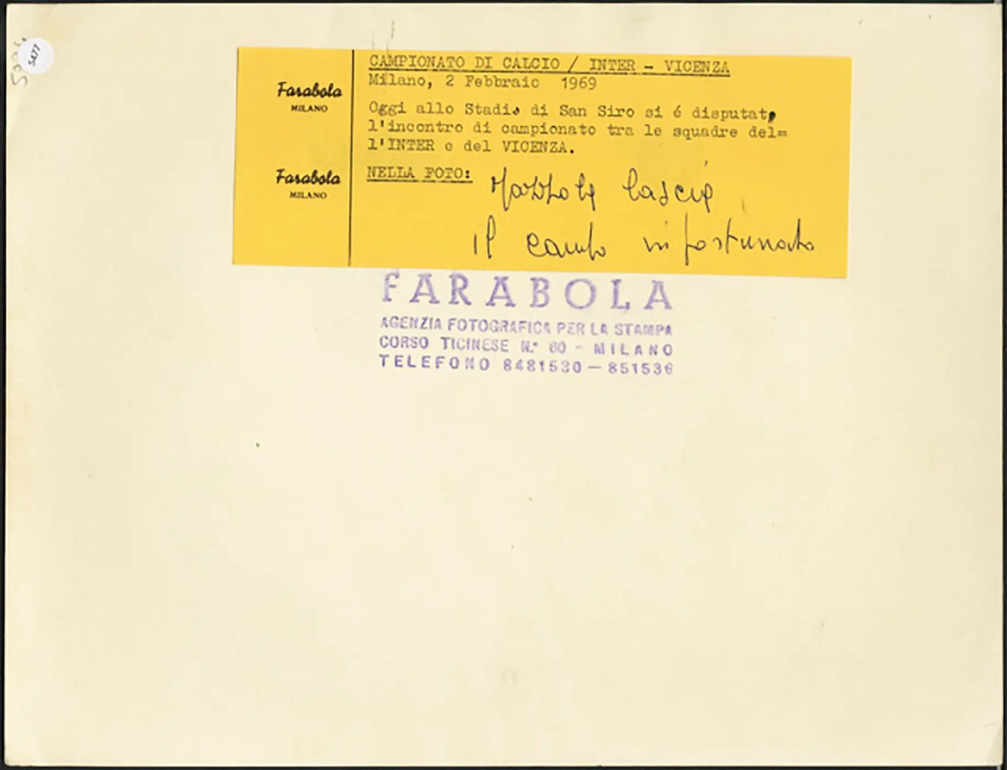 Inter Sandro Mazzola 1969 Ft 5477 - Stampa 21x27 cm - Farabola Stampa ai sali d'argento