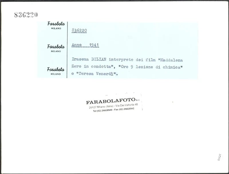 Irasema Dilian 1941 Ft 37302 - Stampa 24x18 cm - Farabola Stampa ai sali d'argento