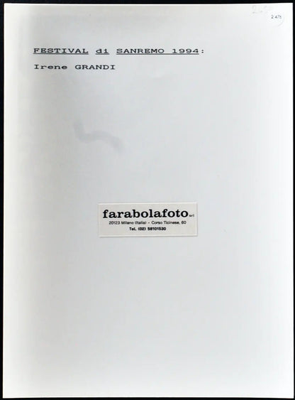Irene Grandi Festival di Sanremo 1994 Ft 2476 - Stampa 24x18 cm - Farabola Stampa ai sali d'argento