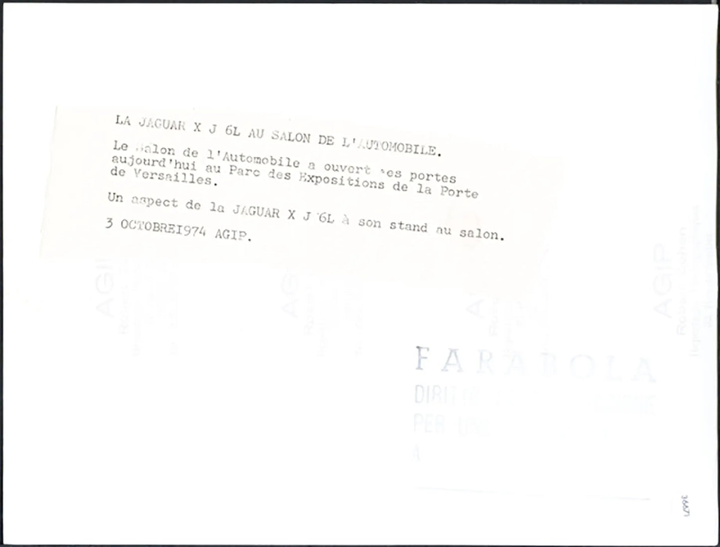 Jaguar X J 6L Salone Auto Parigi 1974 Ft 36671 - Stampa 24x18 cm - Farabola Stampa ai sali d'argento