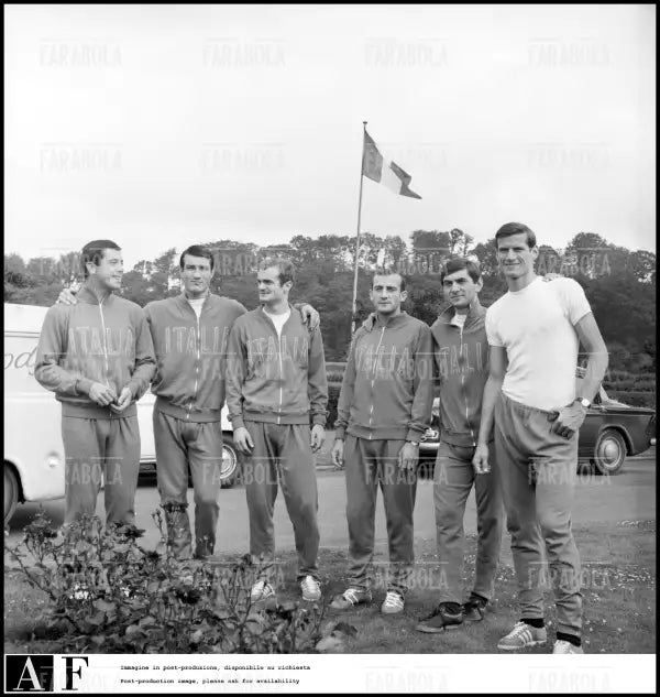 Janich, Albertosi, Mazzola, Lodetti, Bulgarelli e Facchetti, Mondiali di calcio in Inghilterra, 1966 - Farabola Immagine digitale