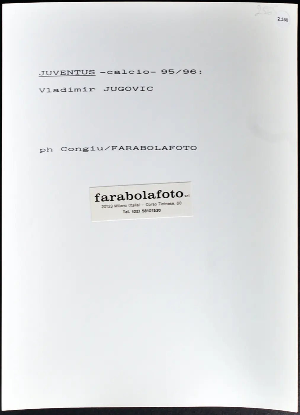 Jugovich Juventus 1996 Ft 2558 - Stampa 24x18 cm - Farabola Stampa ai sali d'argento