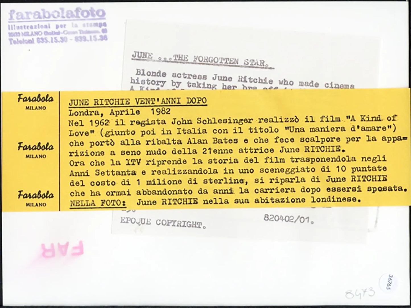 June Ritchie Londra 1982 Ft 36765 - Stampa 20x15 cm - Farabola Stampa ai sali d'argento