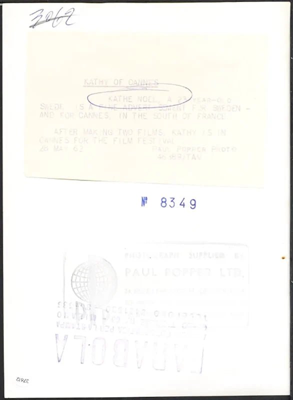 Kathe Noel Festival di Cannes 1962 Ft 37612 - Stampa 20x15 cm - Farabola Stampa ai sali d'argento