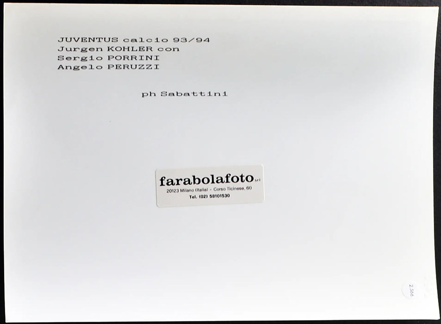 Kohler, Porrini e Peruzzi Juventus 1994 Ft 2566 - Stampa 24x18 cm - Farabola Stampa ai sali d'argento