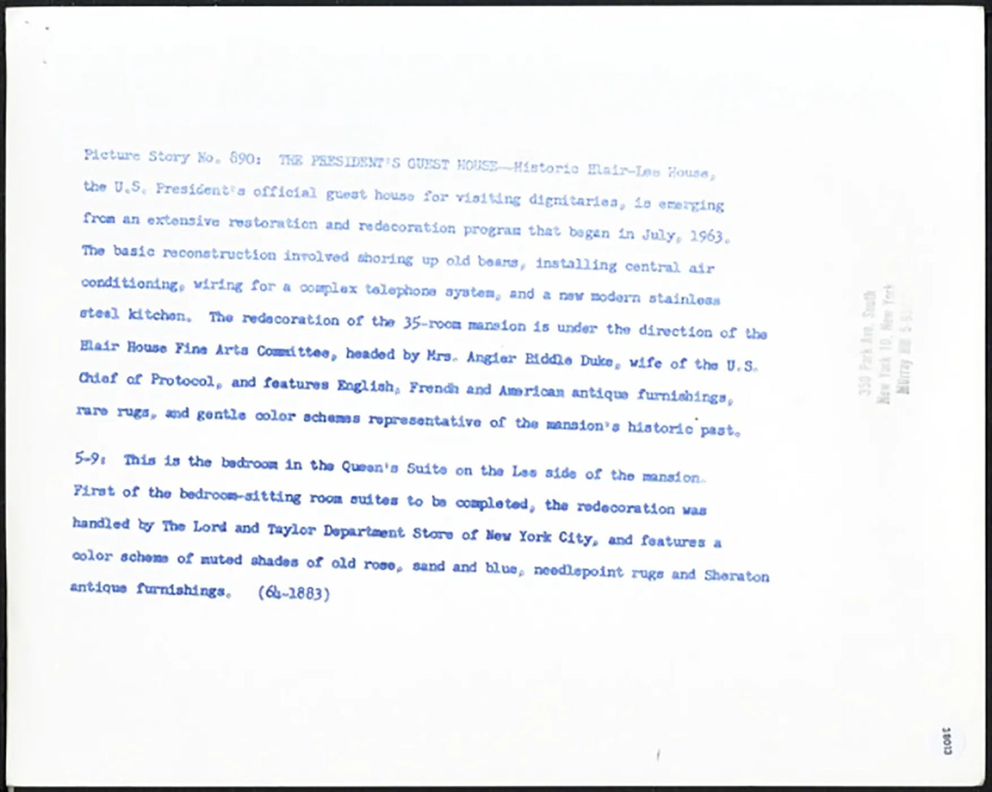 La Blair House a Washington 1964 Ft 38013 - Stampa 20x25 cm - Farabola Stampa ai sali d'argento