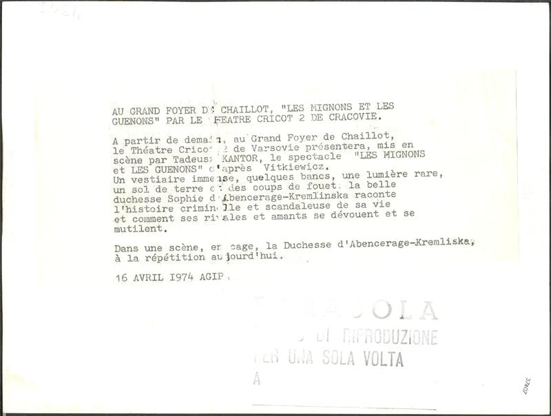 La duchessa d'Abencerage - Kremliska 1974 Ft 37407 - Stampa 24x18 cm - Farabola Stampa ai sali d'argento