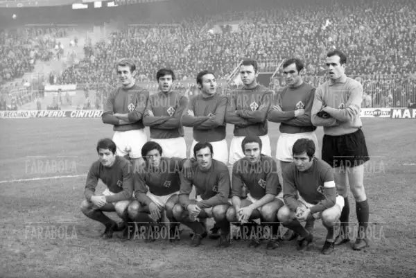 La formazione della Fiorentina, Inter vs Fiorentina, 1968 - Farabola Immagine digitale