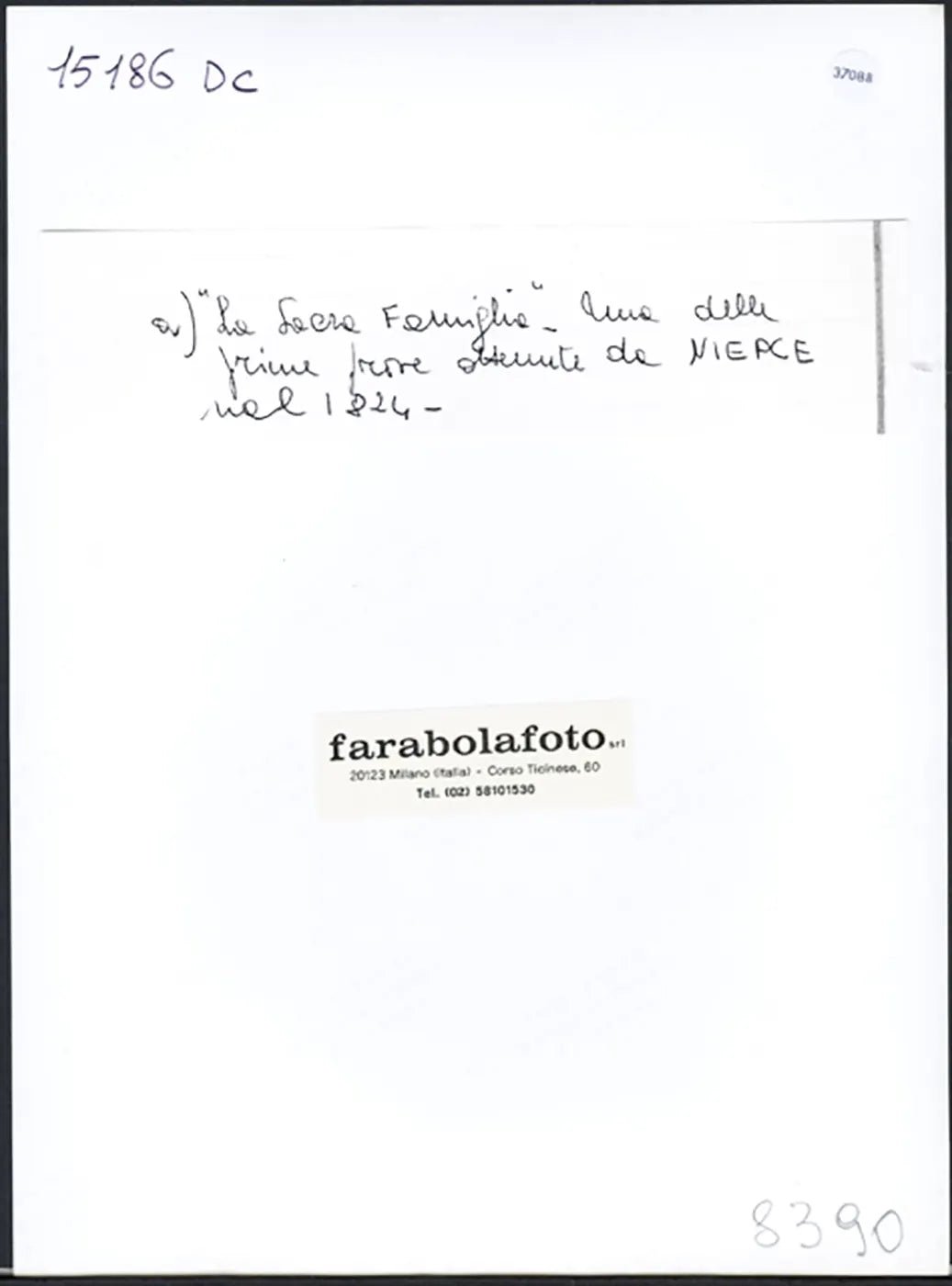 La Sacra Famiglia foto del 1824 di Niépce Ft 37088 - Stampa 24x18 cm - Farabola Stampa ai sali d'argento (anni 90)