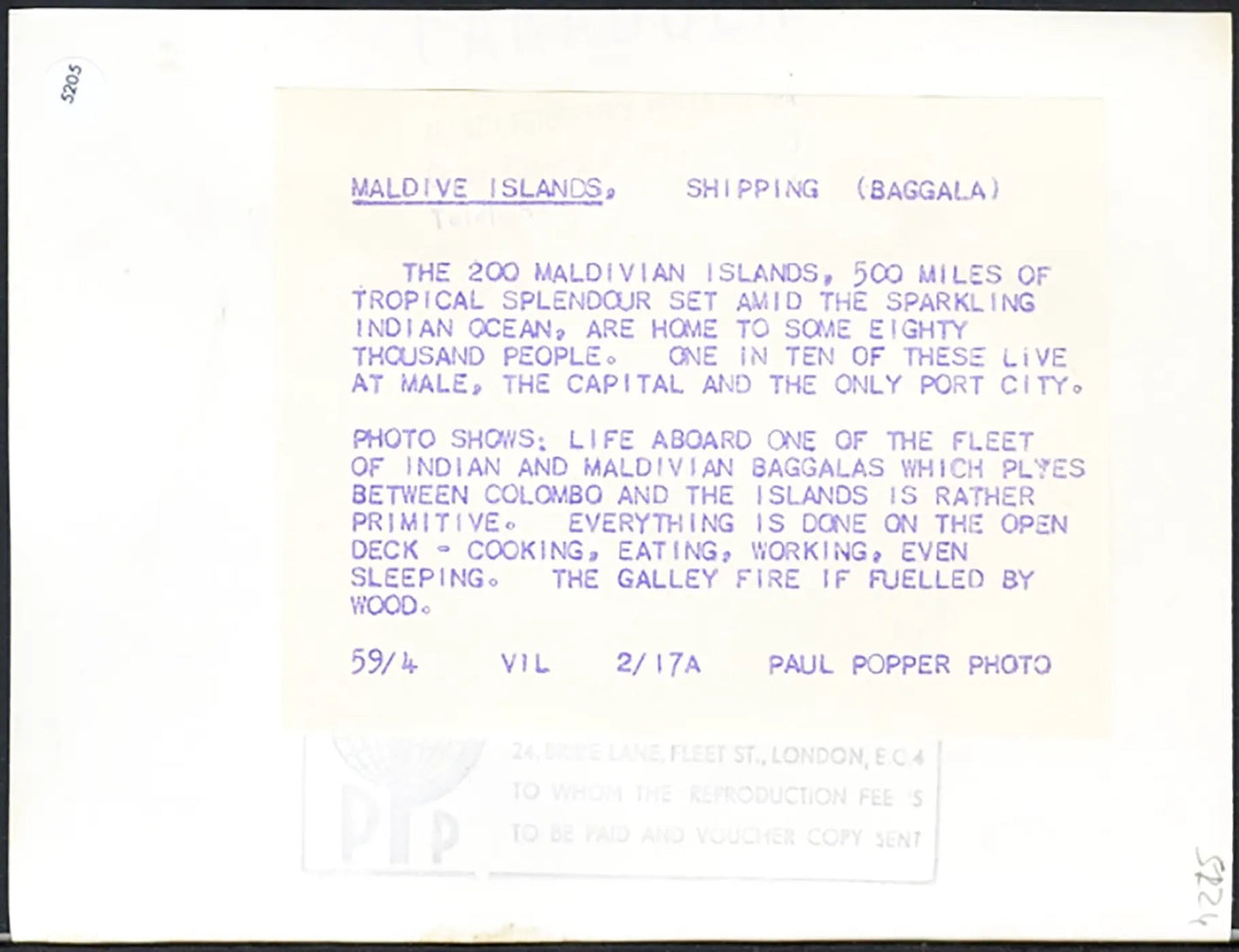 La vita alle Maldive 1959 Ft 5205 - Stampa 20x15 cm - Farabola Stampa ai sali d'argento