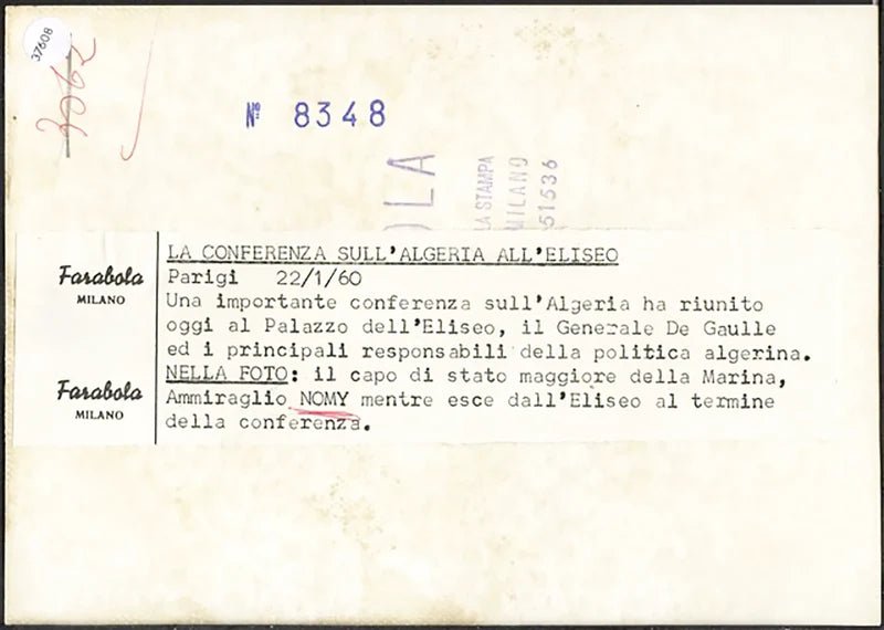 L'ammiraglio Henri Nomy 1960 Ft 37608 - Stampa 18x13 cm - Farabola Stampa ai sali d'argento