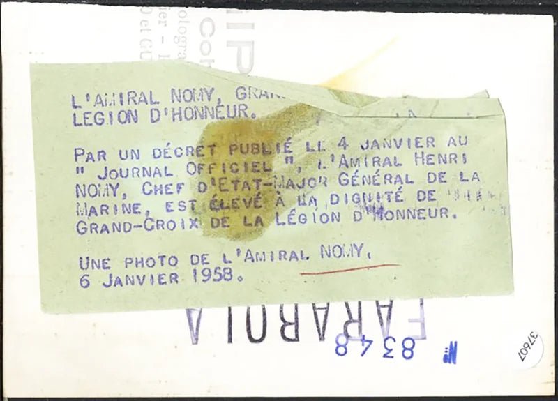 L'ammiraglio Nomy 1958 Ft 37607 - Stampa 9x13 cm - Farabola Stampa ai sali d'argento