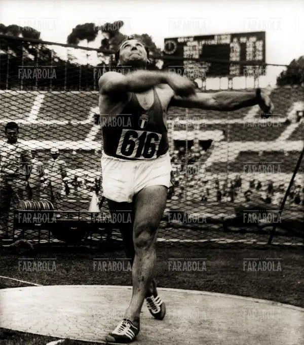 L'atleta Adolfo Consolini, Olimpiadi di Roma, 1960 - Farabola Immagine digitale