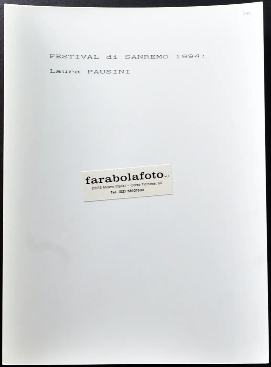Laura Pausini Festival di Sanremo 1994 Ft 2491 - Stampa 24x18 cm - Farabola Stampa ai sali d'argento