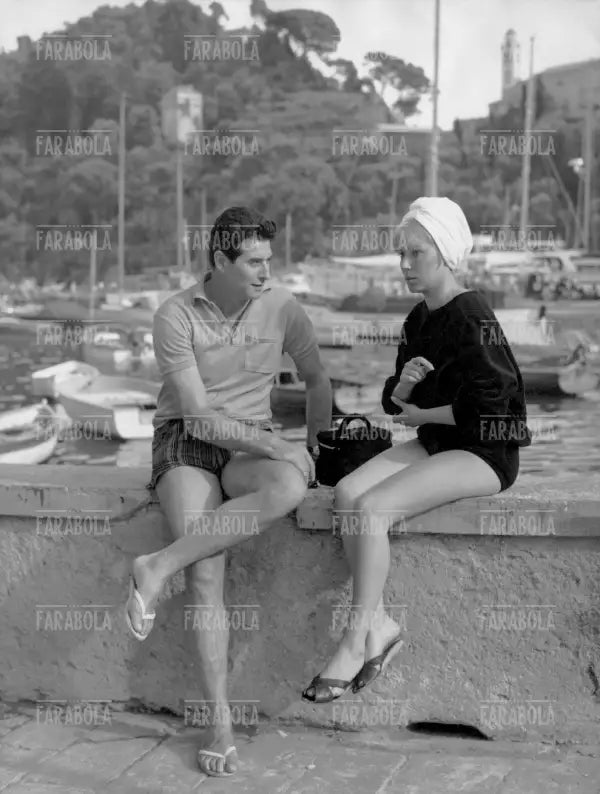 Lorenzo Buffon e la moglie Edy Campagnoli, Portofino, 1964 - Farabola Immagine digitale