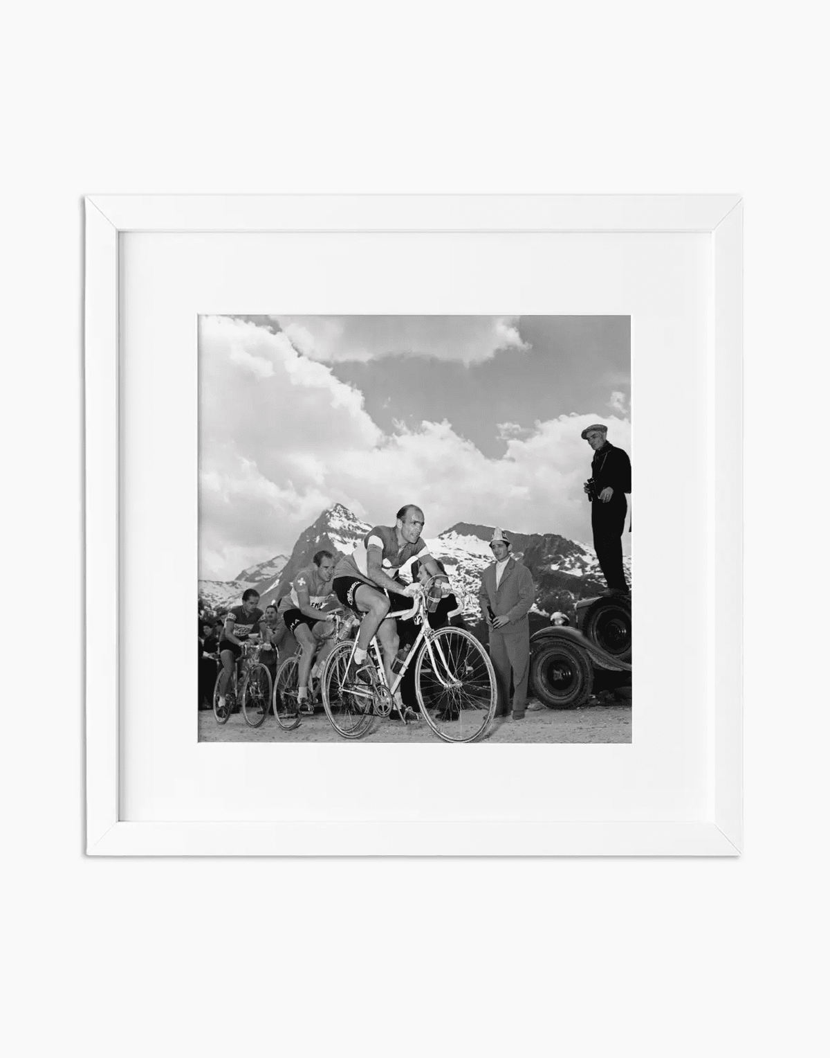 Magni e Koblet, Giro d'Italia 1955 — stampa fine art con cornice bianca