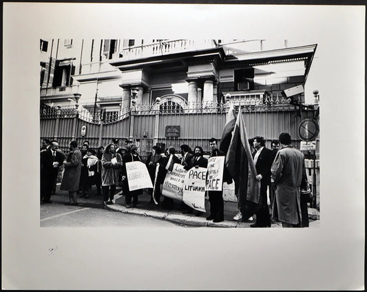 Manifestazione Verdi contro Urss anni 90 Ft 2456 - Stampa 24x30 cm - Farabola Stampa ai sali d'argento