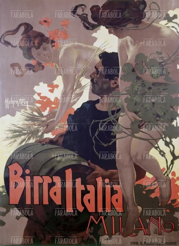 Manifesto pubblicitario della Birra Italia, 1906 - Farabola Immagine digitale