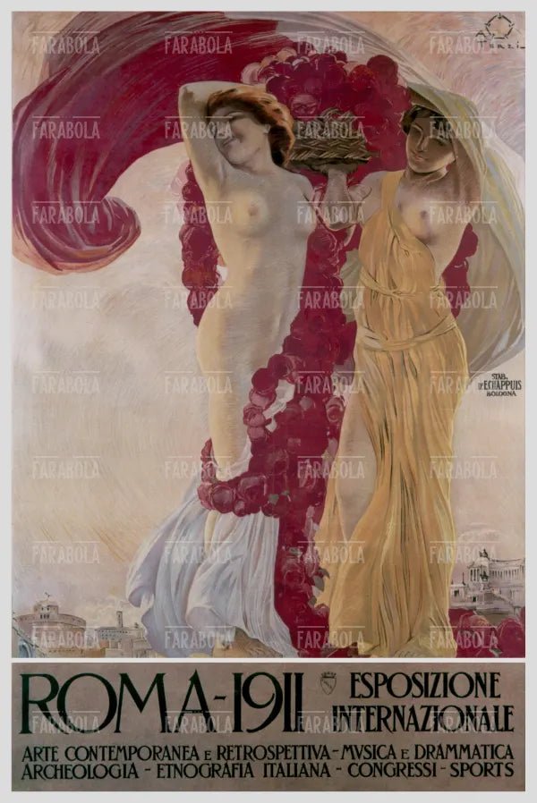 Manifesto pubblicitario dell'Esposizione Internazionale di Roma, 1911 - Farabola Immagine digitale