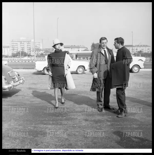 Marcello Mastroianni e Sophia Loren sul set del film Ieri, Oggi, Domani, 1963
