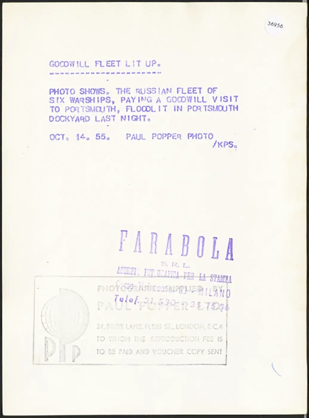 Marinai russi a Portsmouth 1955 Ft 36956 - Stampa 20x15 cm - Farabola Stampa ai sali d'argento