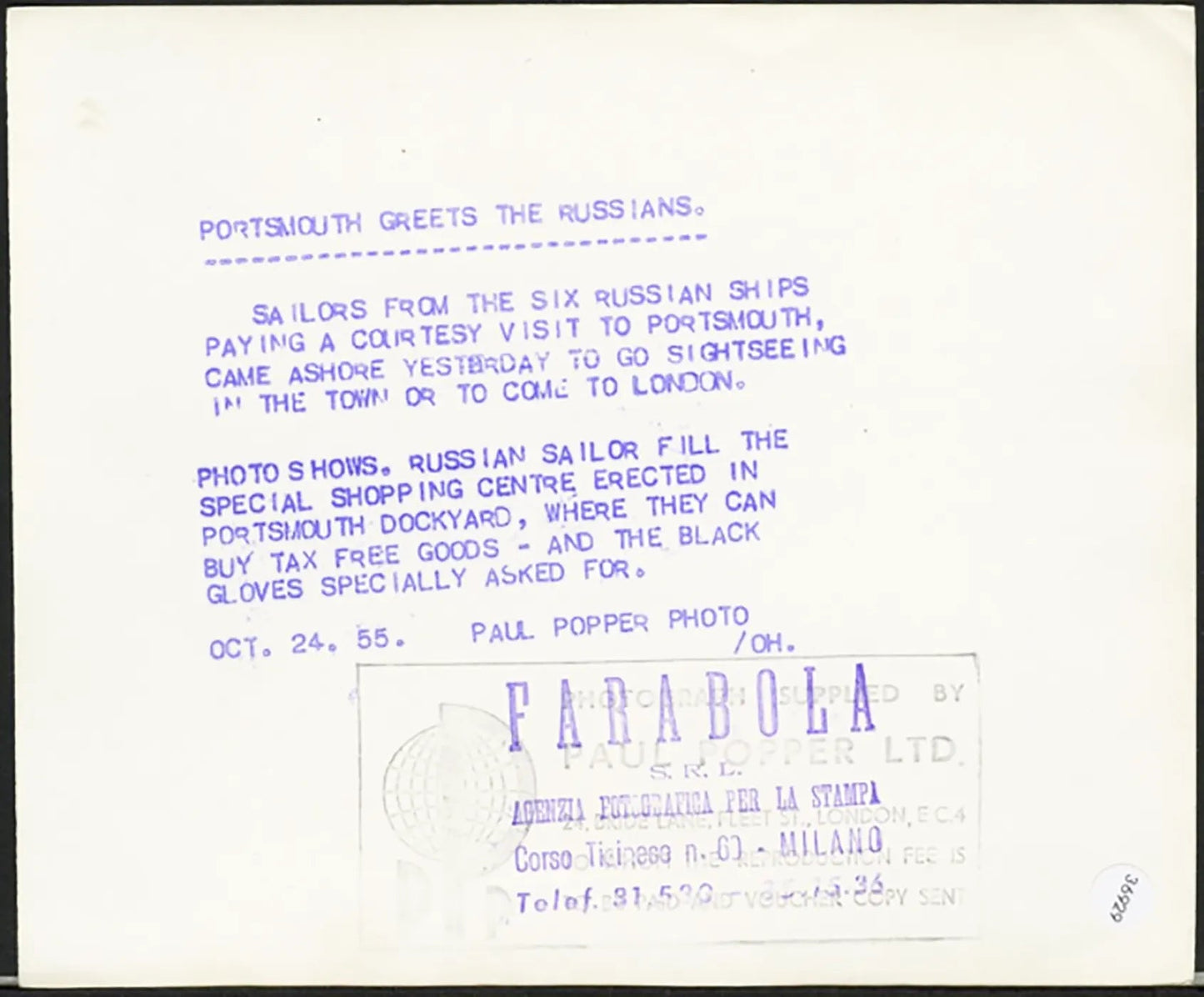 Marinai russi in uscita libera 1958 Ft 36929 - Stampa 20x15 cm - Farabola Stampa ai sali d'argento