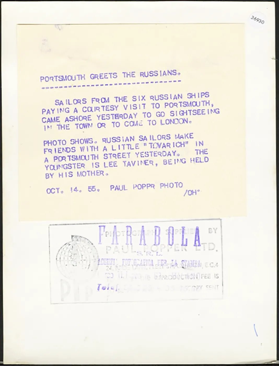 Marinai russi in uscita libera 1958 Ft 36930 - Stampa 20x15 cm - Farabola Stampa ai sali d'argento