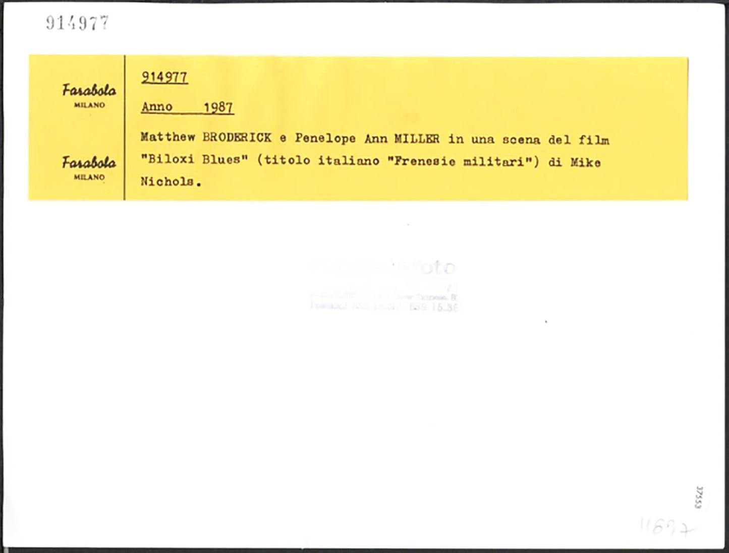 Matthew Broderick Penelope Ann Miller 1987 Ft 37553 - Stampa 24x18 cm - Farabola Stampa ai sali d'argento