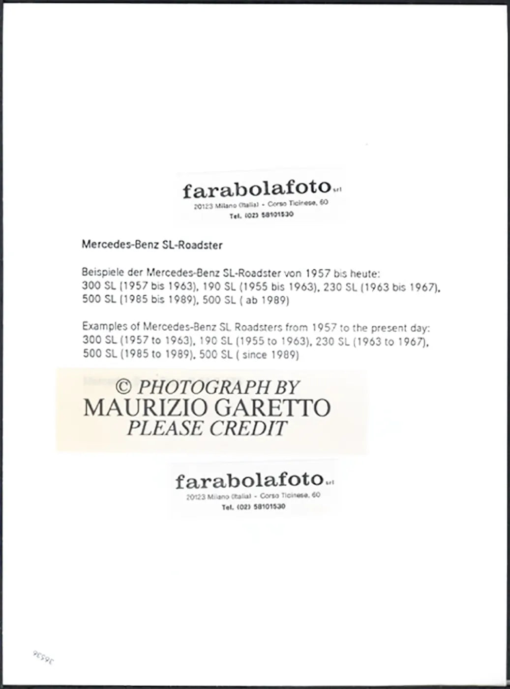 Mercedes dal 1957 agli anni 90 Ft 36536 - Stampa 24x18 cm - Farabola Stampa ai sali d'argento