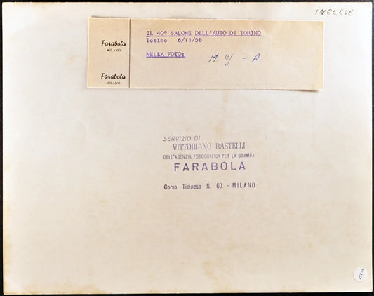 M.G.A. Salone Auto Torino 1958 Ft 35357 - Stampa 21x27 cm - Farabola Stampa ai sali d'argento