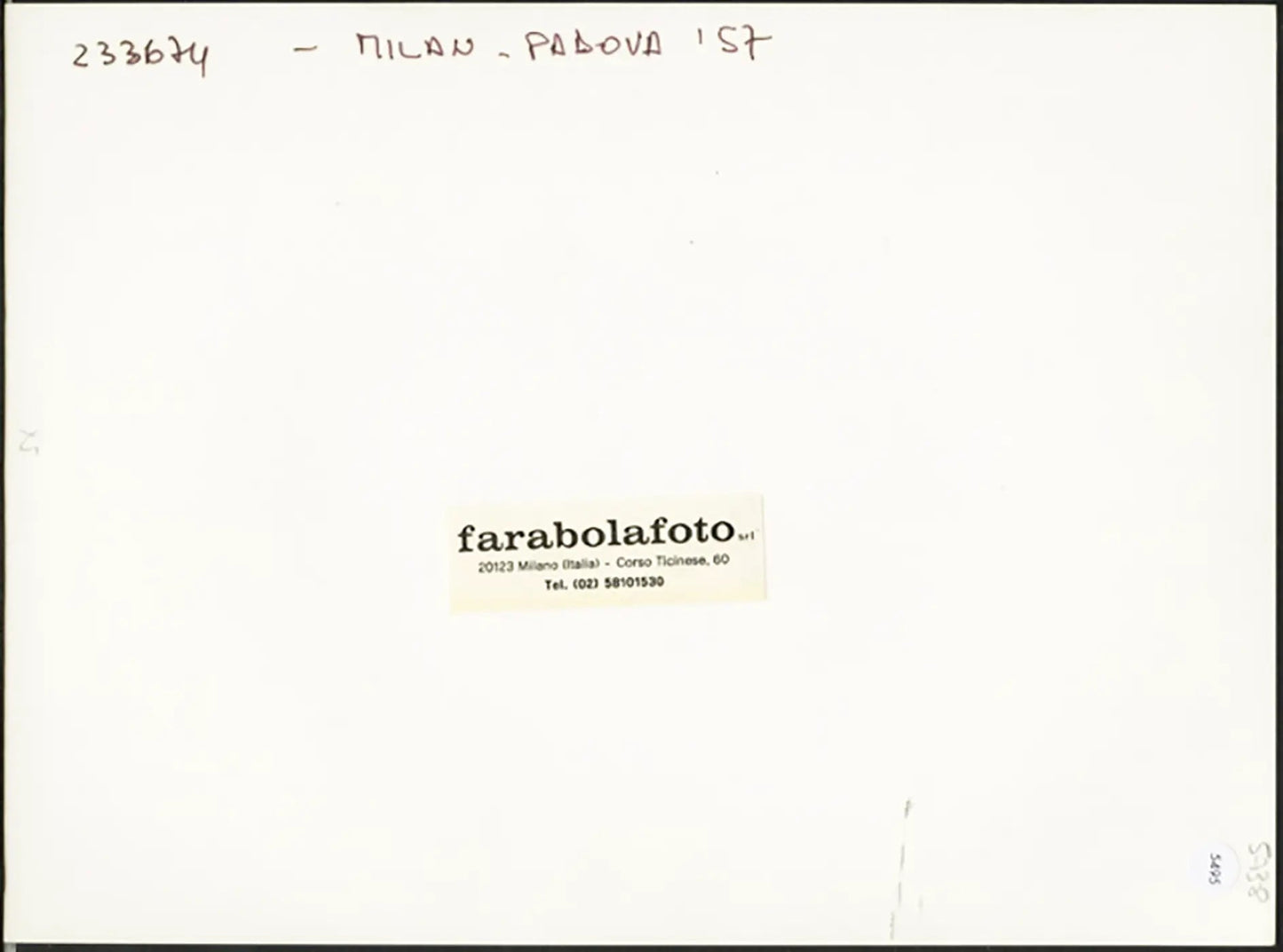 Milan vs Padova 1957 Ft 5495 - Stampa 24x18 cm - Farabola Stampa ai sali d'argento (anni 90)