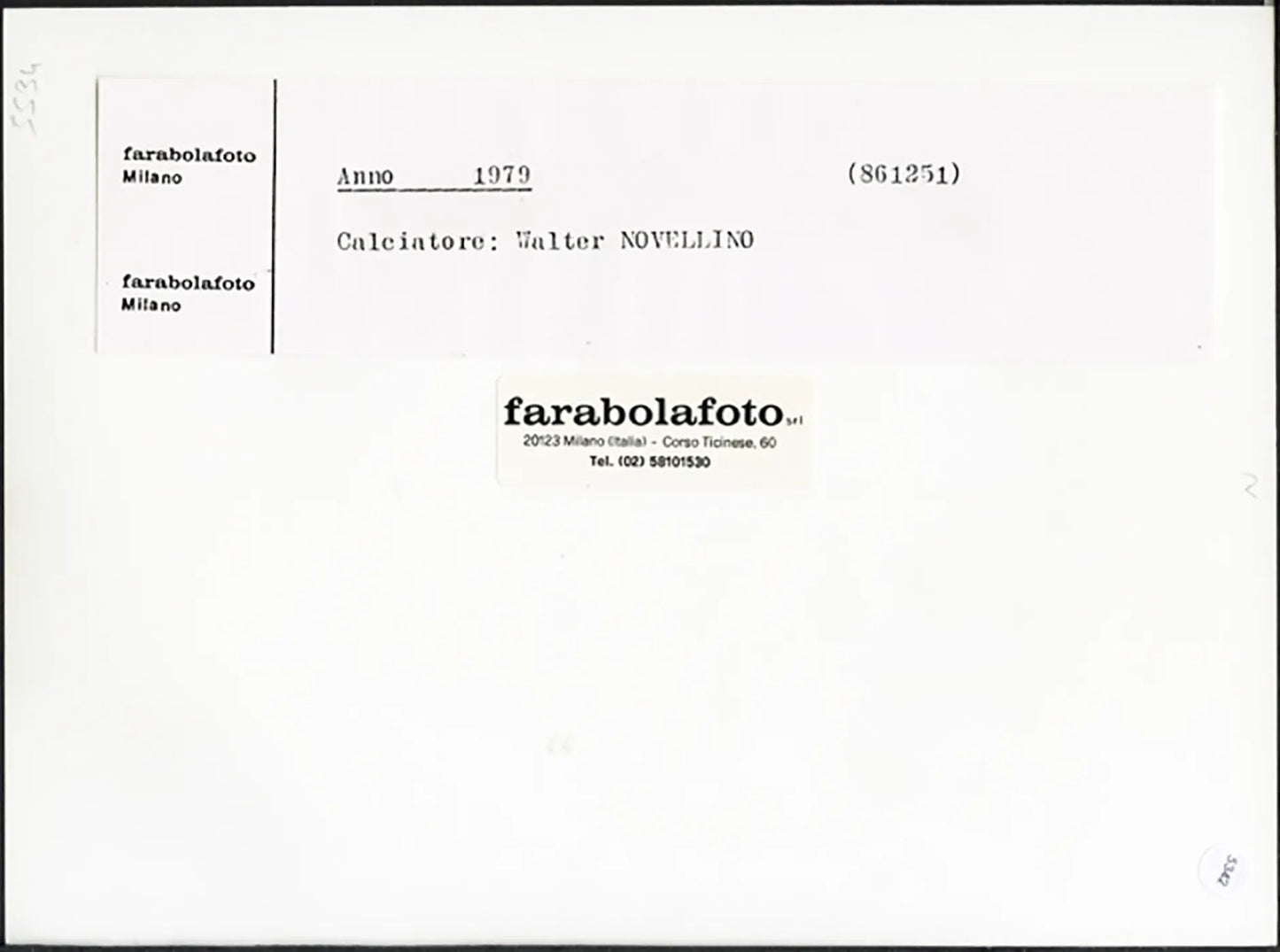 Milan Walter Novellino 1979 Ft 5342 - Stampa 24x18 cm - Farabola Stampa ai sali d'argento (anni 90)