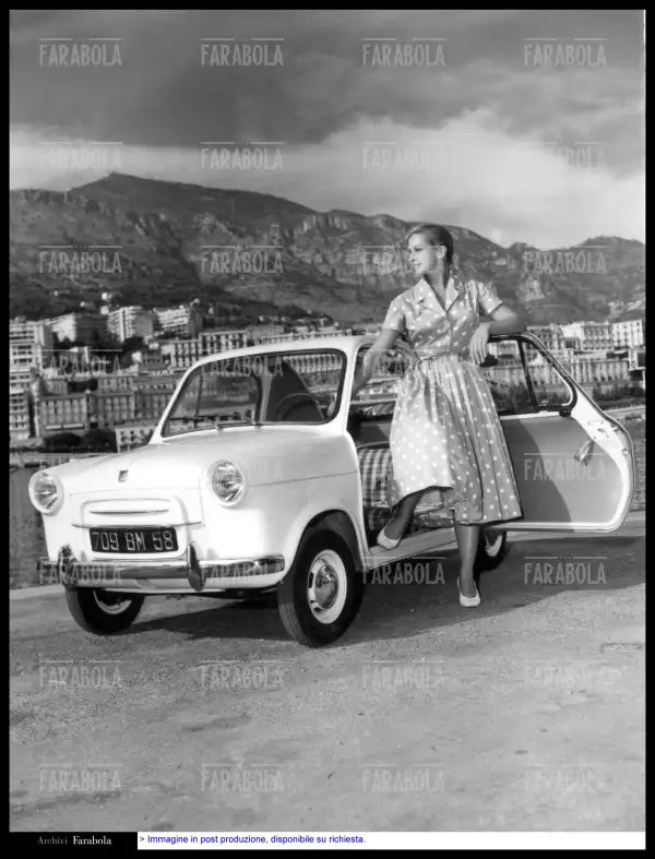 Modella con ACMA Vespa 400, Monte Carlo, 1957