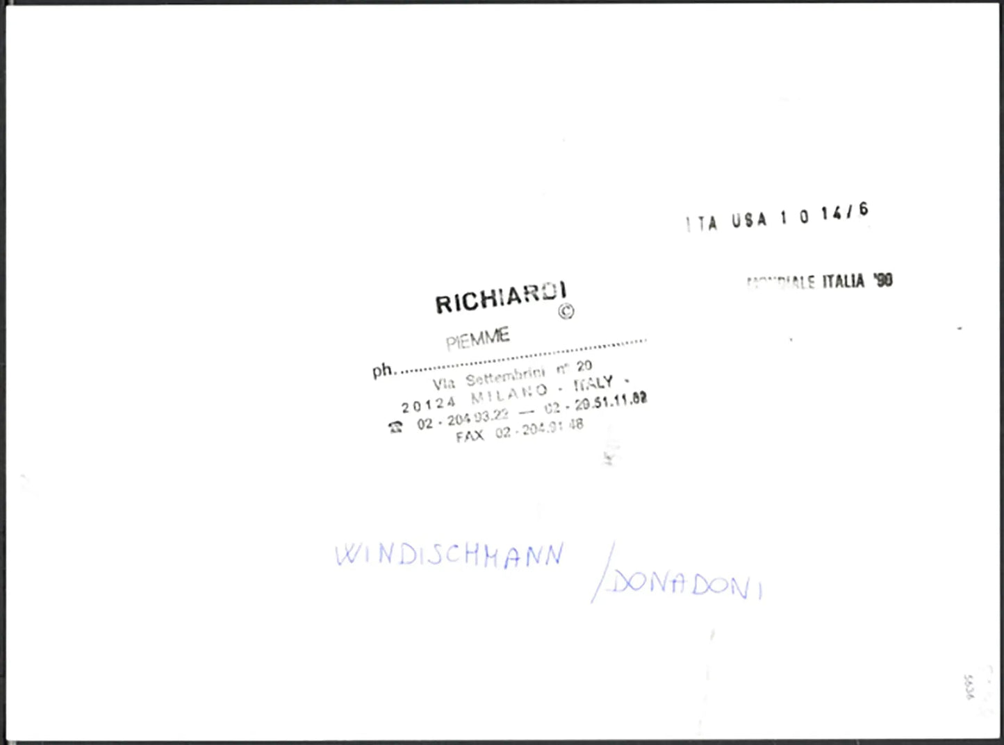 Mondiali Italia 90 Windischmann e Donadoni Ft 5636 - Stampa 24x18 cm - Farabola Stampa ai sali d'argento