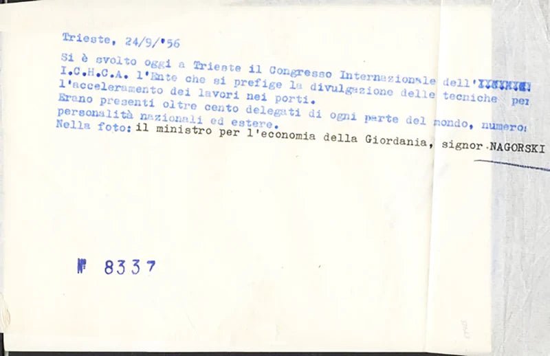 Nagorski ministro della Giordania 1956 Ft 37647 - Stampa 18x13 cm - Farabola Stampa ai sali d'argento