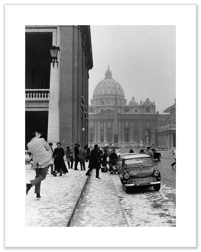 Neve a San Pietro, Roma 1963 - Farabola Fotografia
