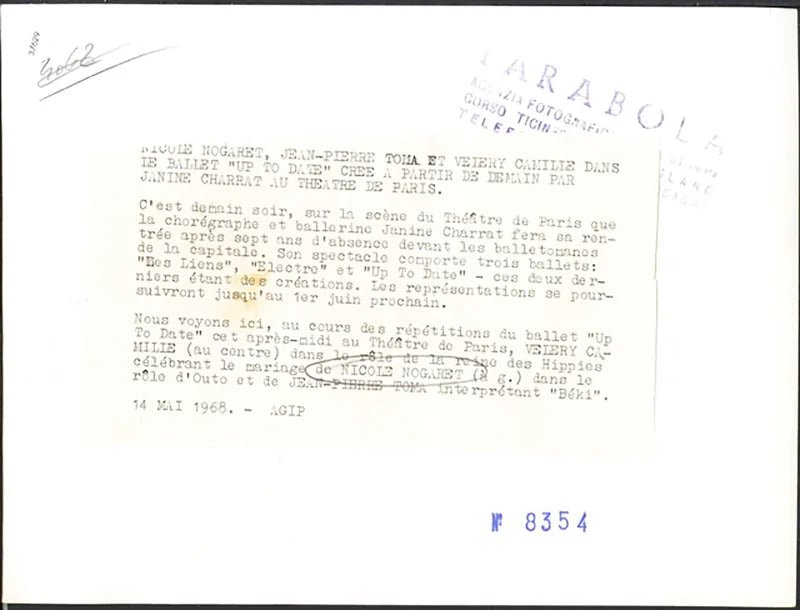 Nicole Nogaret e Jean - Pierre Toma 1968 Ft 37629 - Stampa 24x18 cm - Farabola Stampa ai sali d'argento