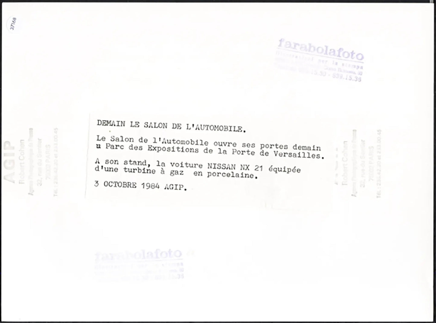 Nissan NX 21 Salone Auto Parigi 1984 Ft 37168 - Stampa 24x18 cm - Farabola Stampa ai sali d'argento