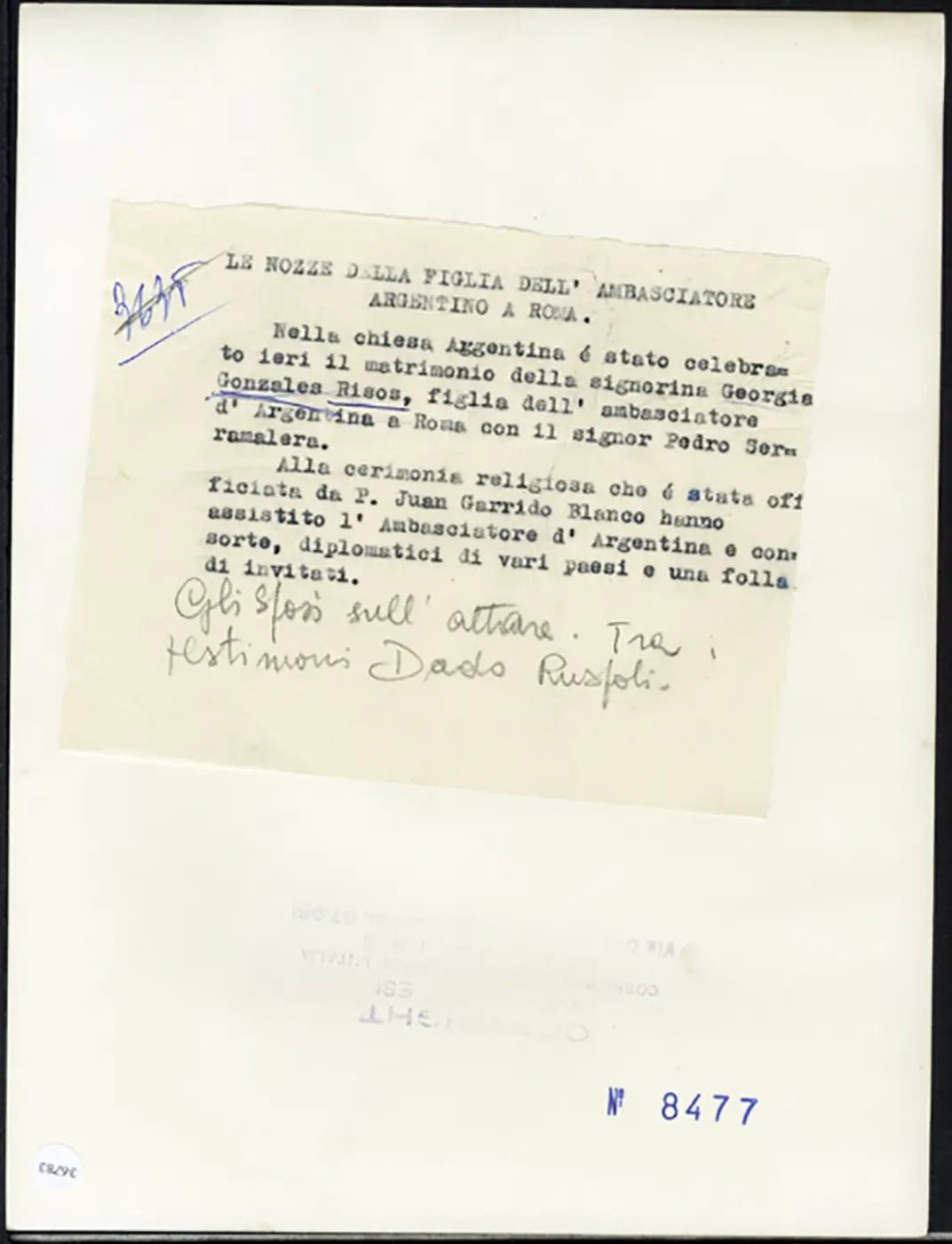 Nozze argentine a Roma anni 50 Ft 36783 - Stampa 24x18 cm - Farabola Stampa ai sali d'argento